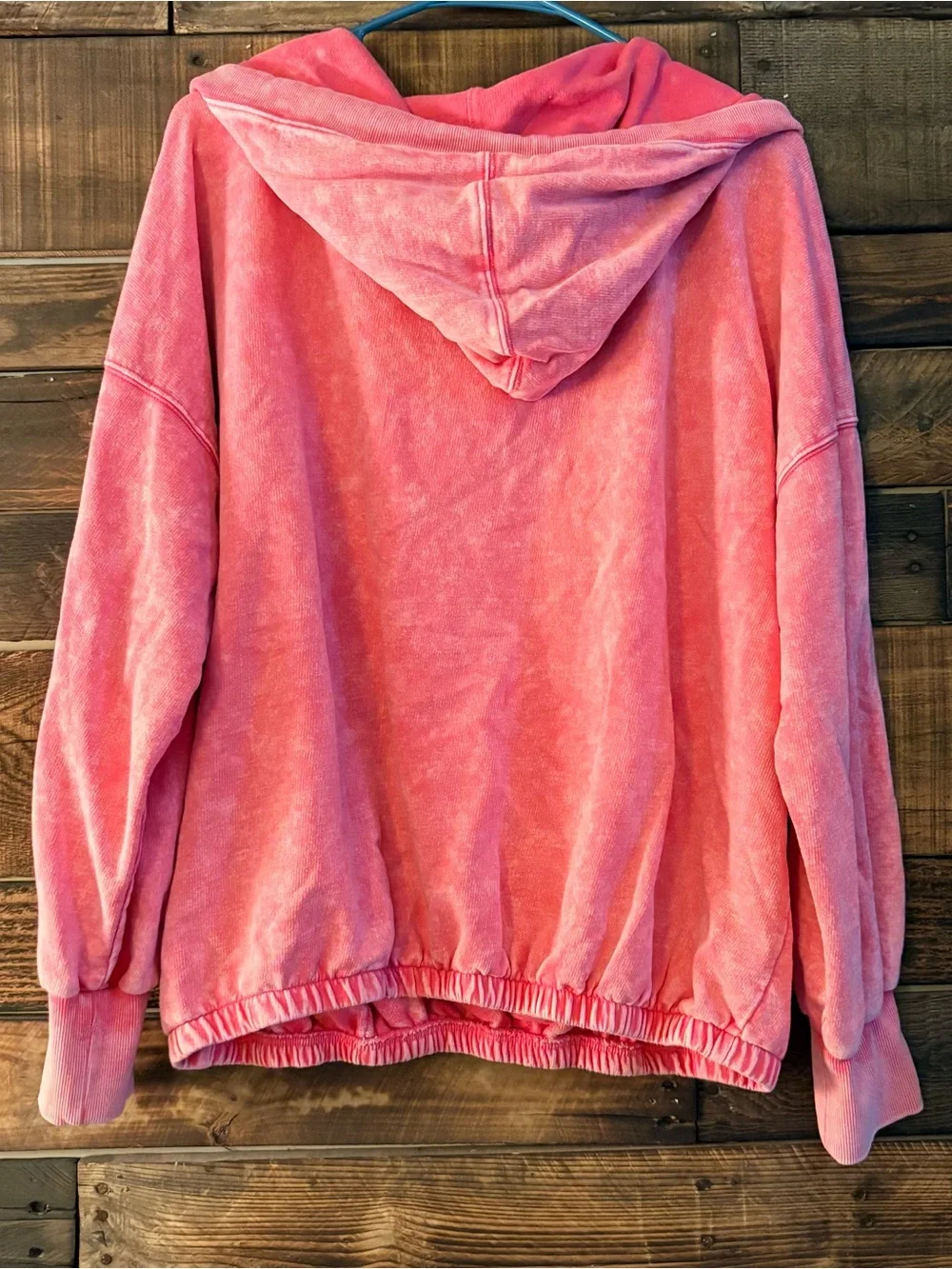 Zenana Pink Mineral Washed Hoodie - Picture 2 of 3